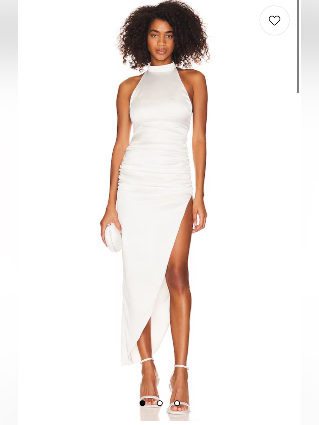 More To Come Baylin Maxi Dress White High-Neck Side-Slit Evening Dress